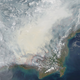 The smoke covering Borneo, as seen from NASA’s Aqua satellite on Oct. 19.